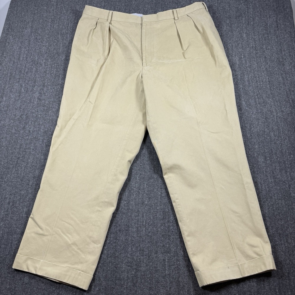 Ben Silver English Drills Mens Pants 41✖️27.5 Khaki Pleated Cuffed Made Italy